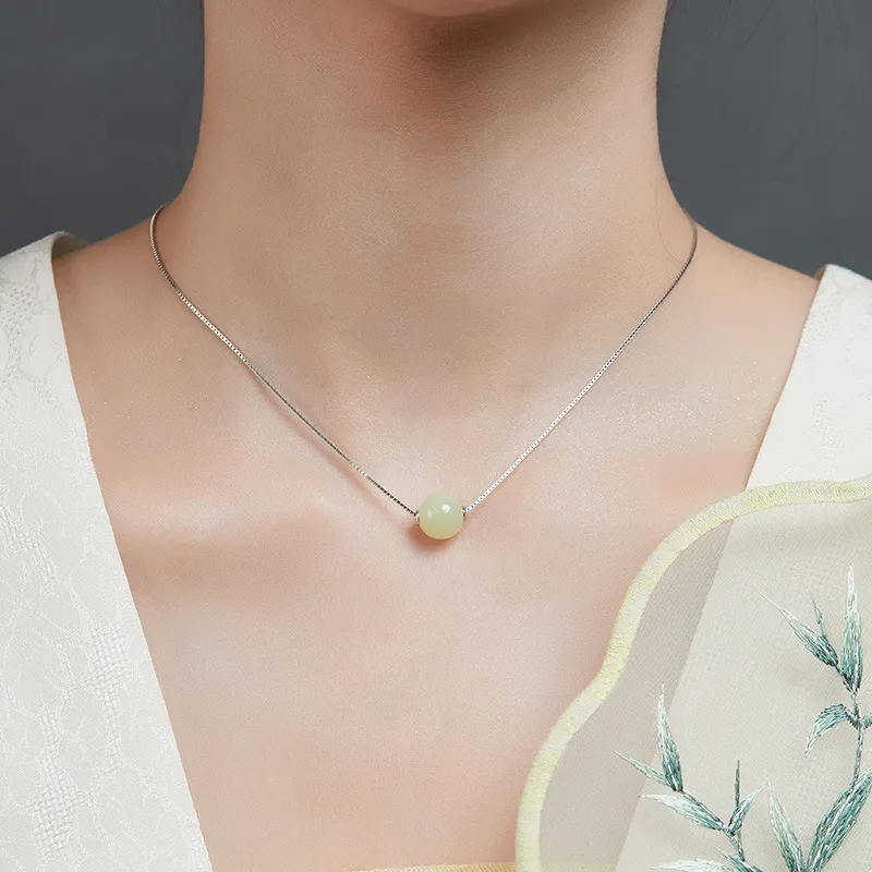 Royal Heaven's Choice Hetian Jade Necklaces Pale Greenish White Jade Unisex-2