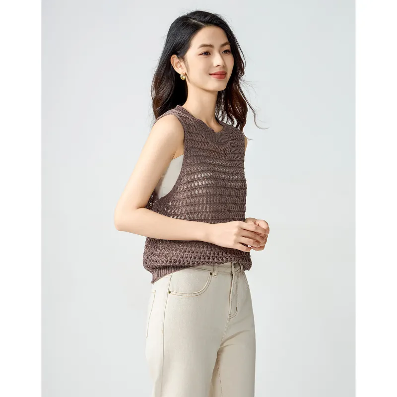 Love Elaine Tank Top Women's Coffee Camel-1
