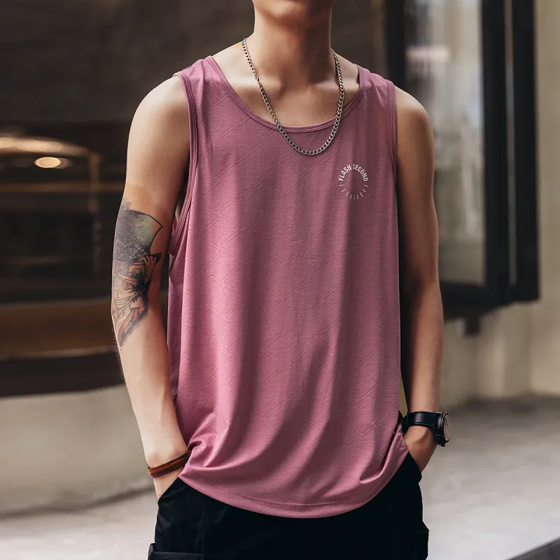 GELANLU Tank Tops Unisex Rose Red-3