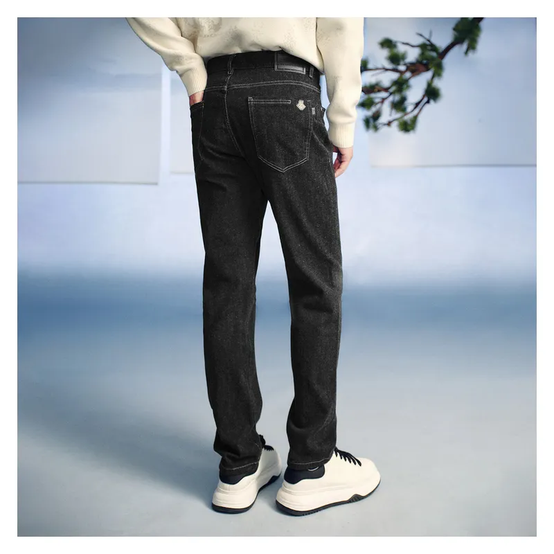 HLA Jeans Men Black Denim Solid Color 6C-3