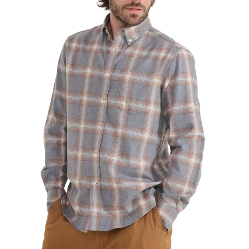 AIGLE Flanel Check Long Sleeve Shirt Men's-18