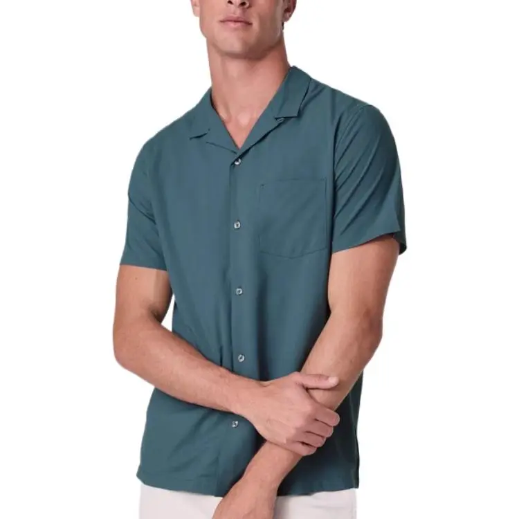 Vuori SS25 Shirt Men's Light Deep Sea Blue Gray/Light Deep Sea Heather-1