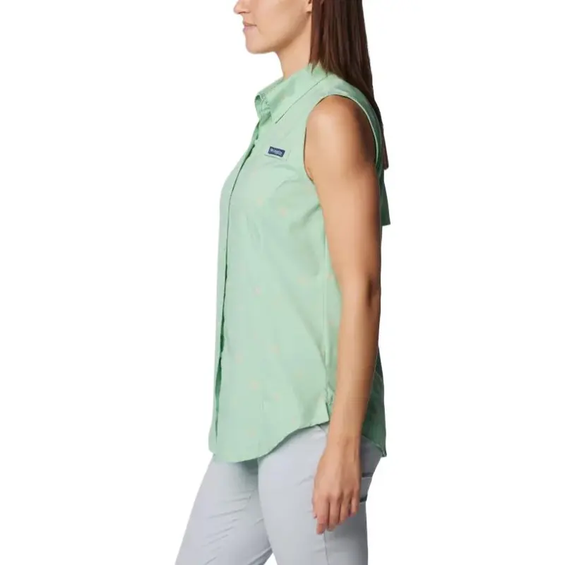 Columbia PFG Super Tamiami Omni-Shade Omni-Wick Shirt Women's Mint-2
