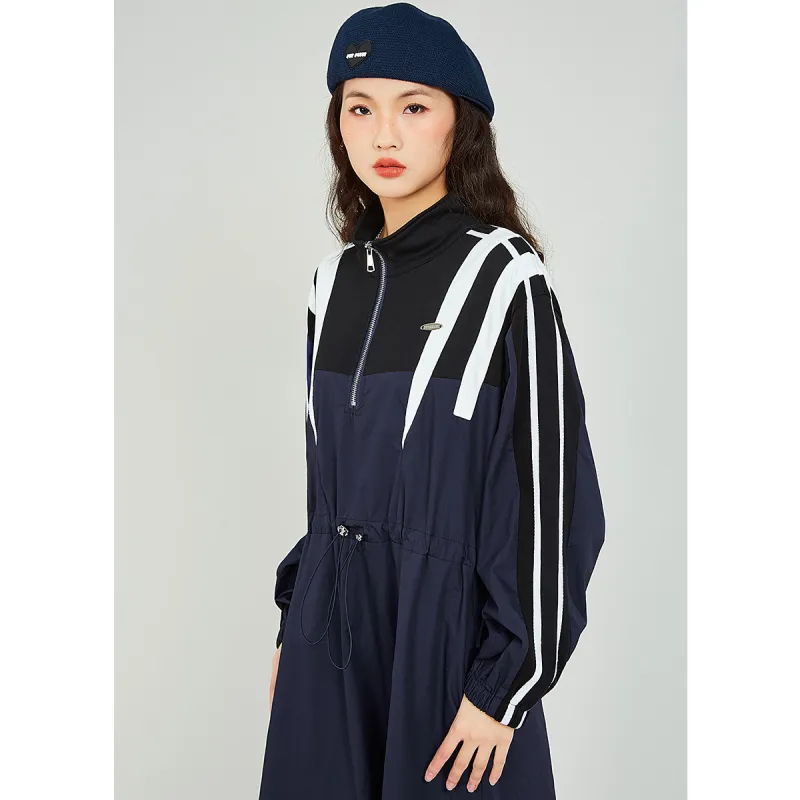 MUGUOGUOMU Long Sleeved Dresses Women's Collegiate Blue-2