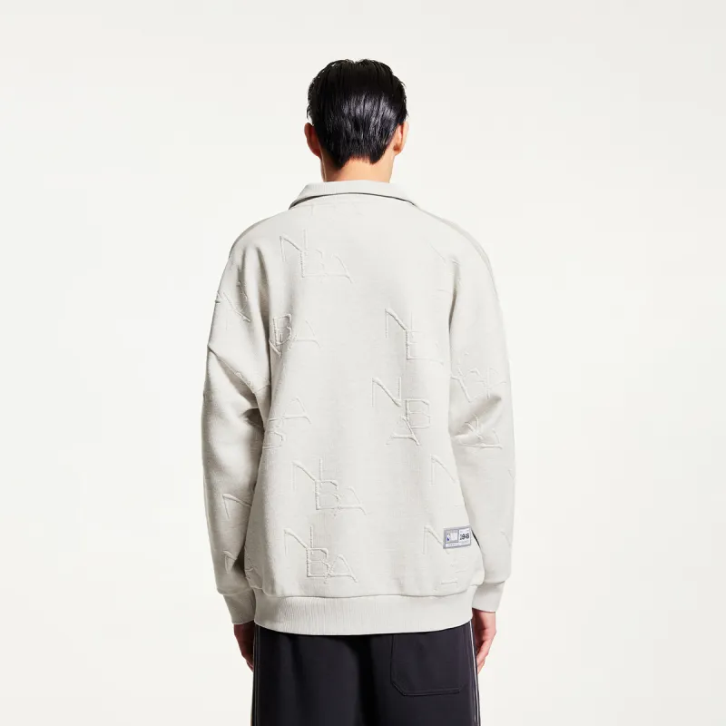 JACK JONES· JACK & JONES X NBA Co brand Sweatshirt Men's Stone Gray Heather Gray-4