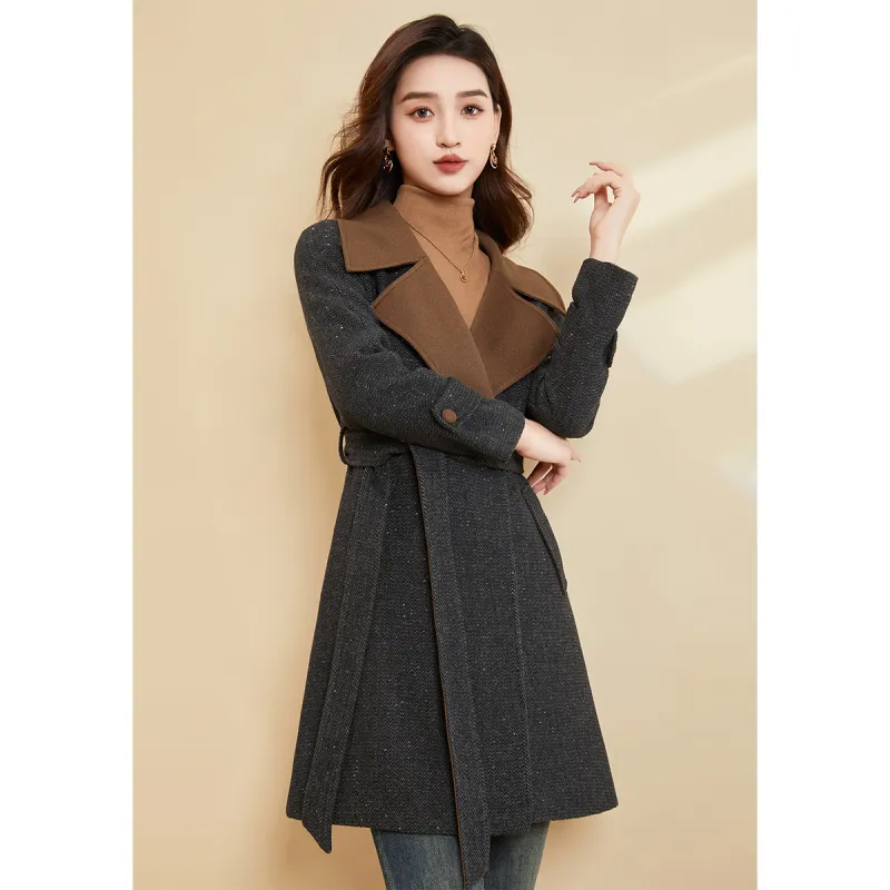 Mylan Spring, Fall Coat Cinched Waist Women's Black Collection Brand, Get Activity Alerts In Real Time-4