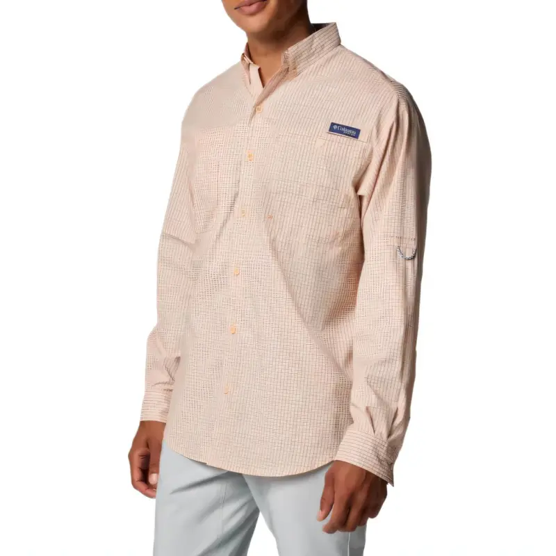 Columbia PFG Super Tamiami Omni-Shade Omni-Wick Shirt Men's Light Orange-2