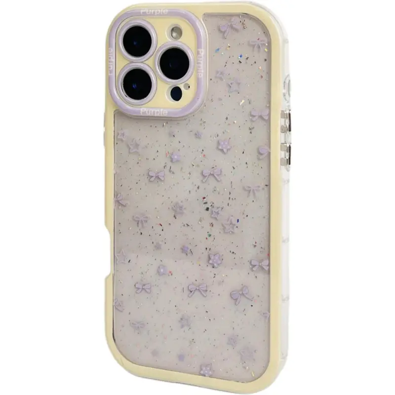 Sopi Acrylic Material Purple Floral Phone Cases Compatible With IPhone 16/15 Pro Max/Apple 13/14 Pro/Max-2