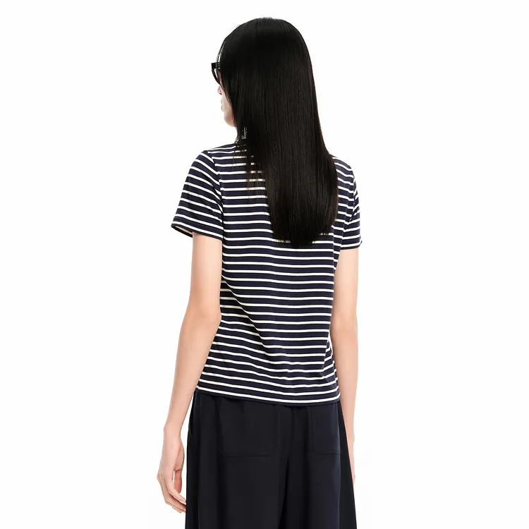 PEACEBIRD T Shirts Women's Blue-4