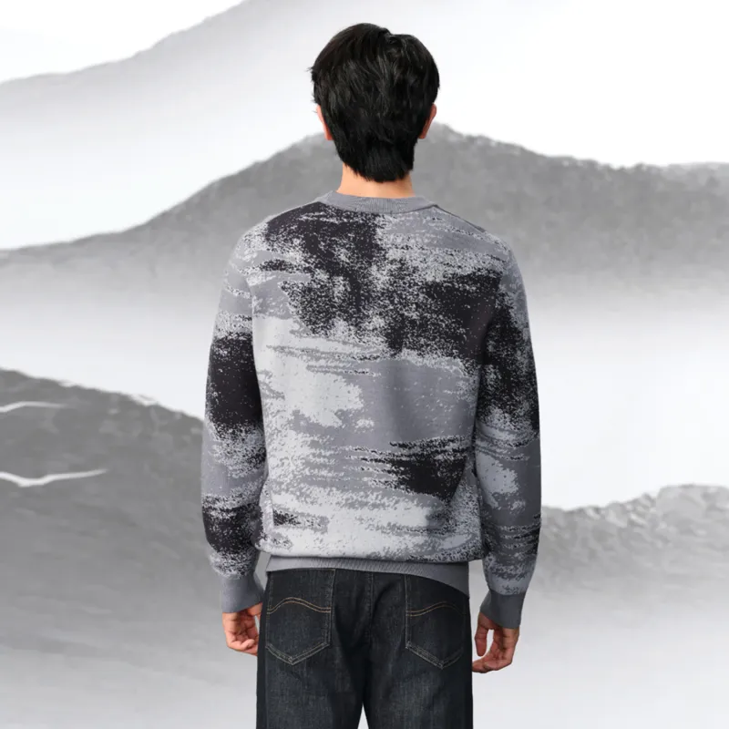 HLA Crew Neck Landscape Long Sleeved Knitwear Men's-2