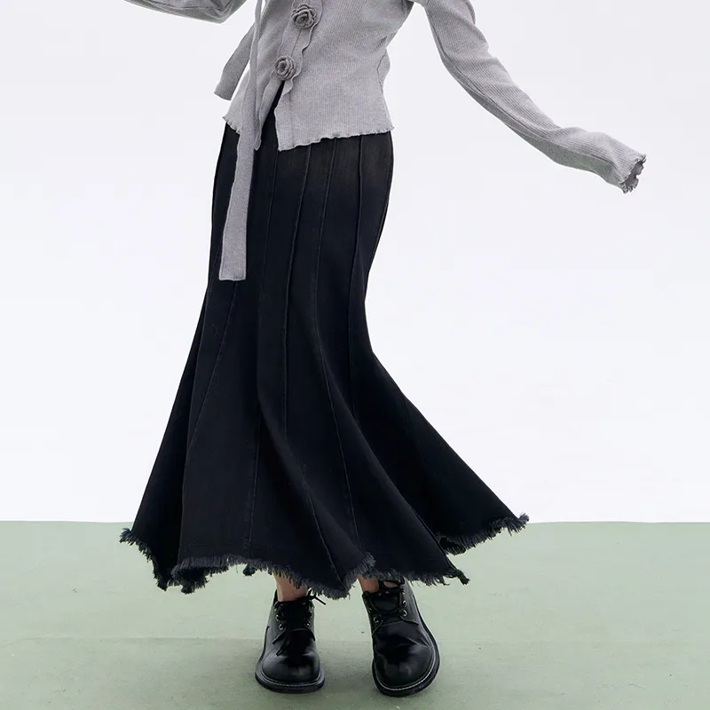 ELF SACK Denim Long Skirt Women's-3