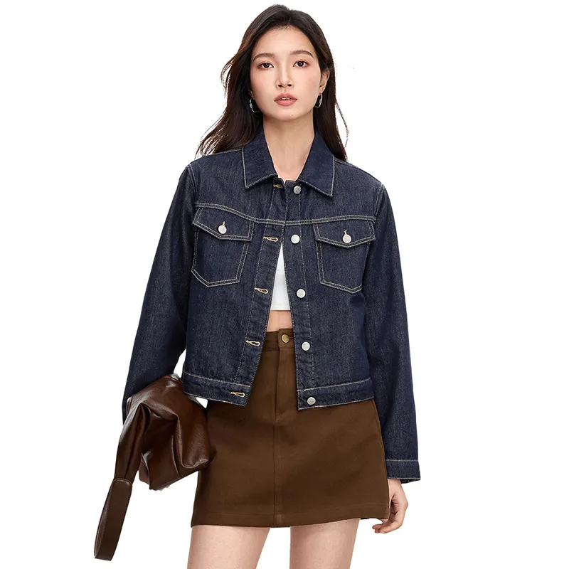 SENTUBILA Denim Jacket Women's Azure Blue-3