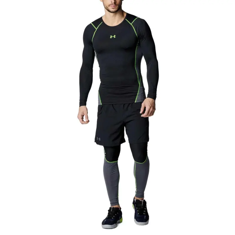 Under Armour HeatGear Shirt Men's Black Neon Green-2