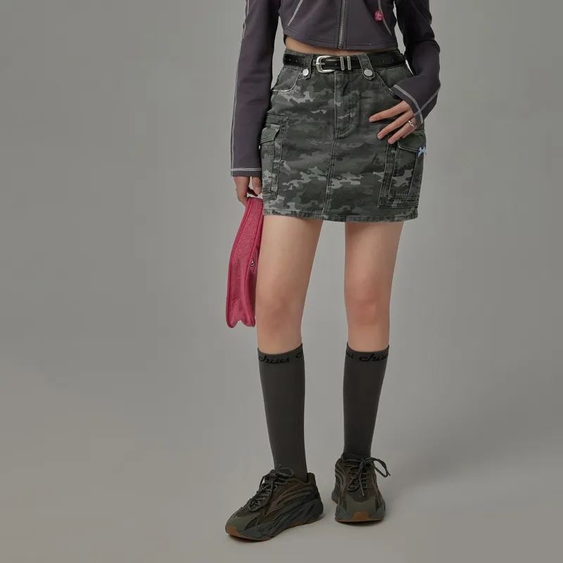 CHUU Casual Short Skirts Women's Camouflage-2