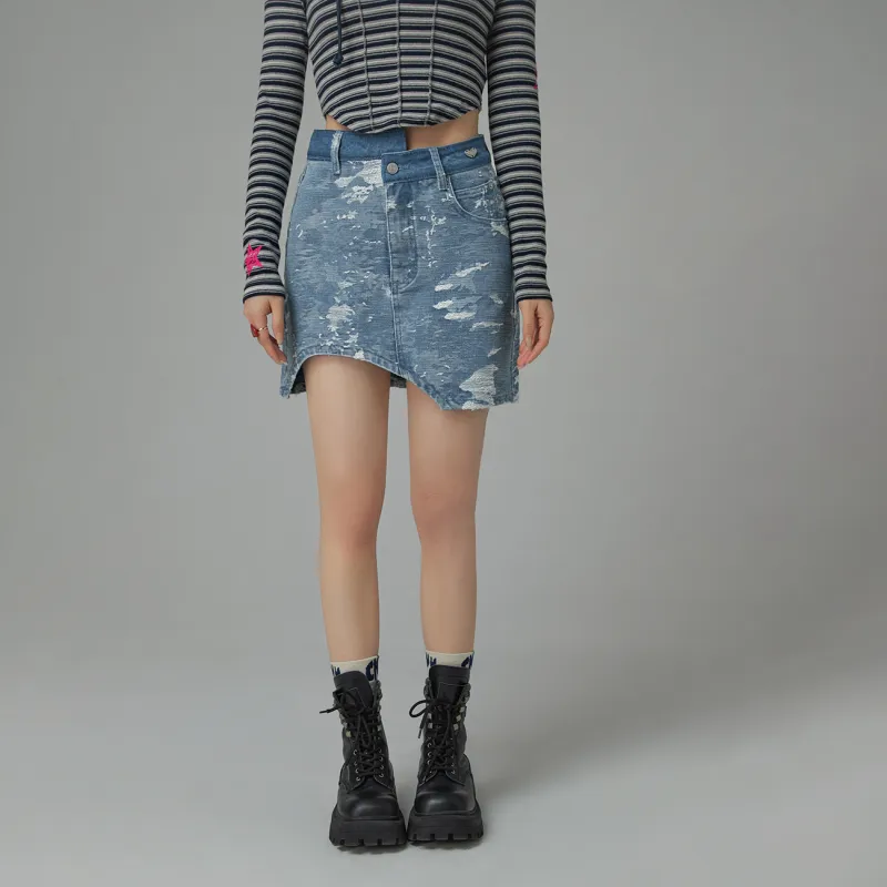 CHUU Denim Short Skirts Women's Light Denim Blue-4