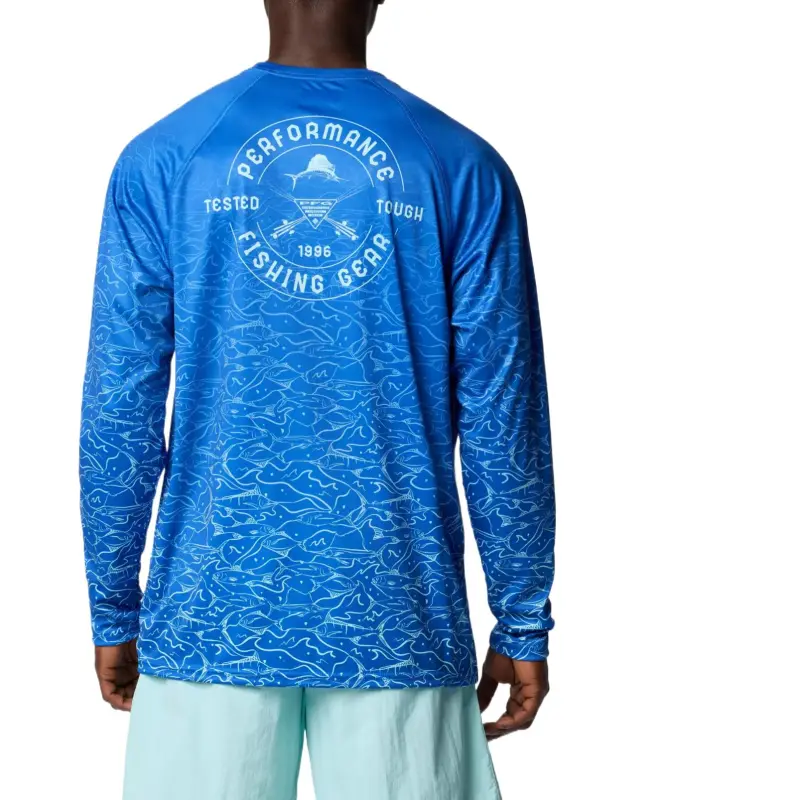 Columbia PFG Super Terminal Tackle T-Shirt Men's Blue-1