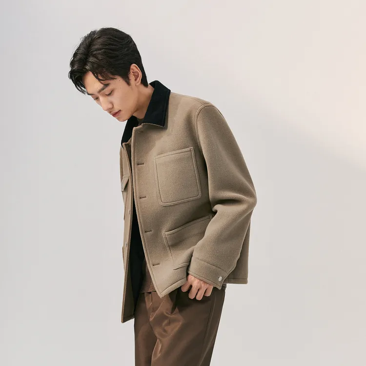 PEACEBIRD MEN Jackets Coats Unisex Coffee Yellow-2