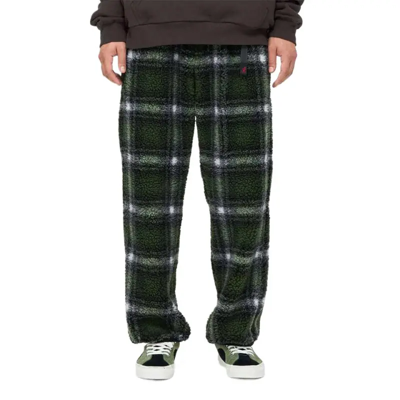 Gramicci Shadow Plaid Sherpa Pant Casual Pants Men's Olive Green-2