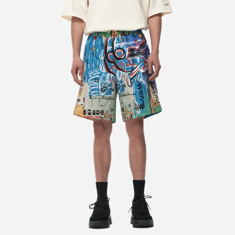 Lining X LNG X Li Ning Casual Shorts Unisex All Over Print Mixed Color-2