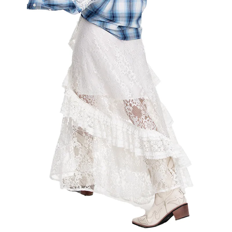 ELF SACK Casual Long Skirt Women's Ballet Ecru-1