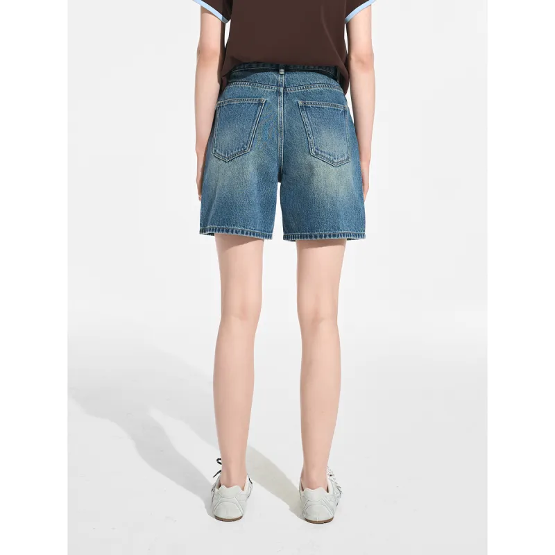 Bethine Denim Shorts Women's Dark Denim Blue-8
