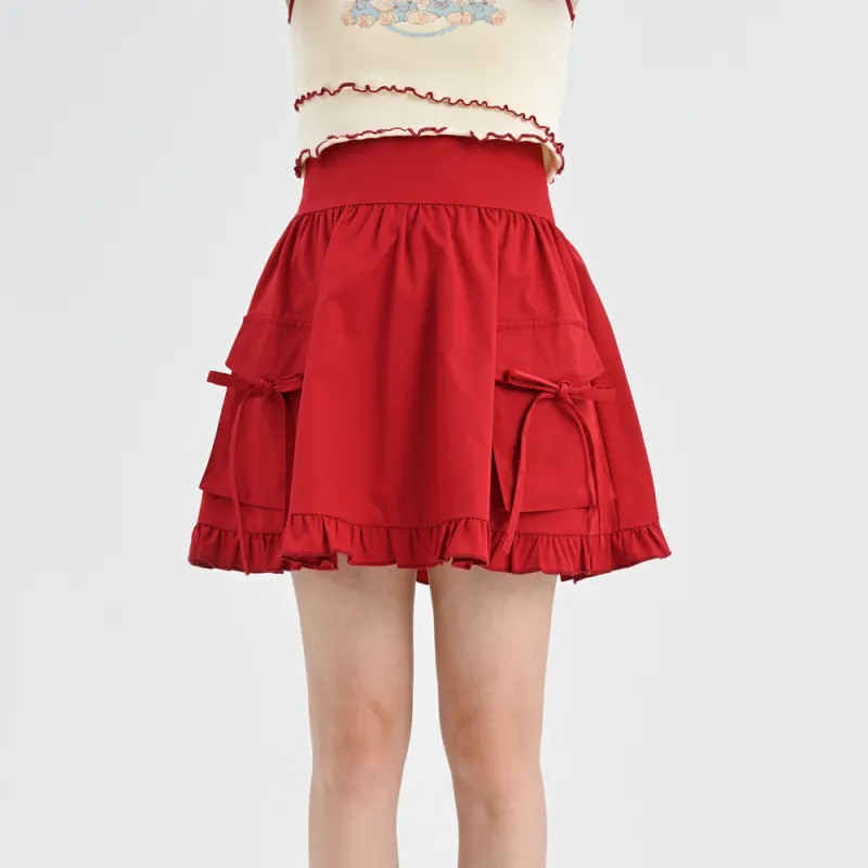 SNBL Casual Short Skirts Women's Red-3