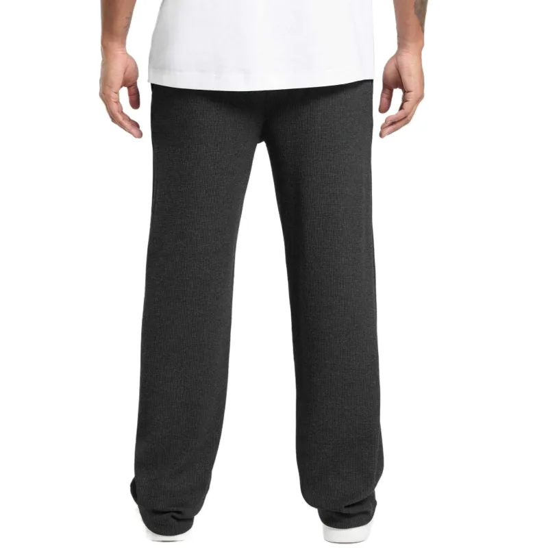 GYMSHARK Waffle Straight Leg Joggers Sports Pants Men's Black-2