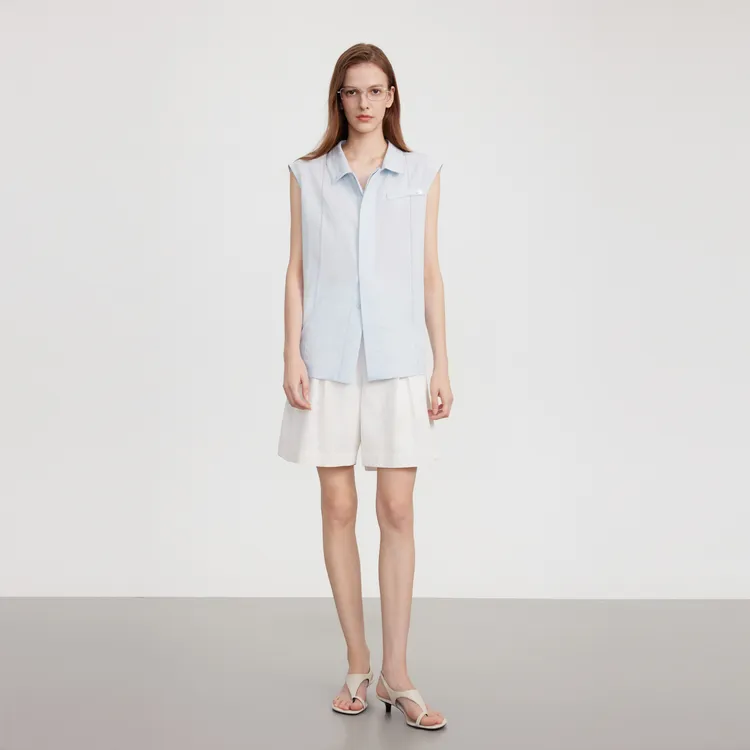 ELLE Shirts Women's Light Blue-3