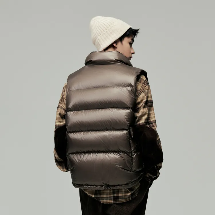 PEACEBIRD MEN Vests Unisex Coffee 1 Loose Fit-4