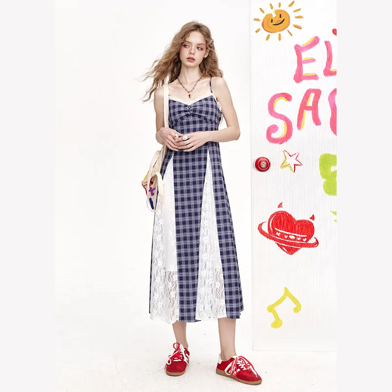 ELF SACK Slip Dress Women's Naughty Dark Blue-3