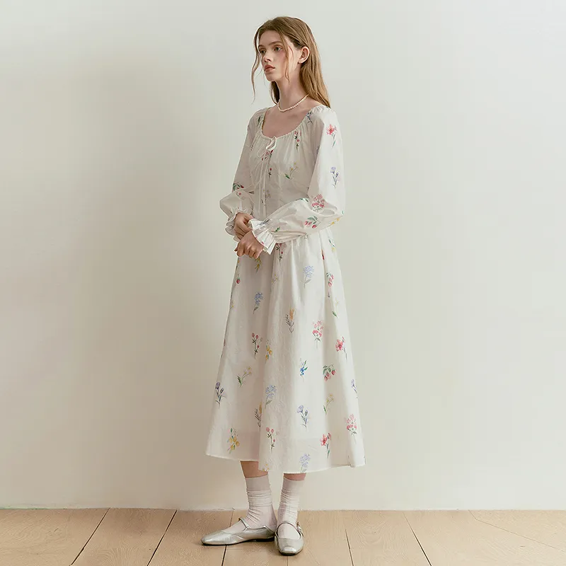 LEDIN Long Sleeved Dress Women's Cannoli Cream-4