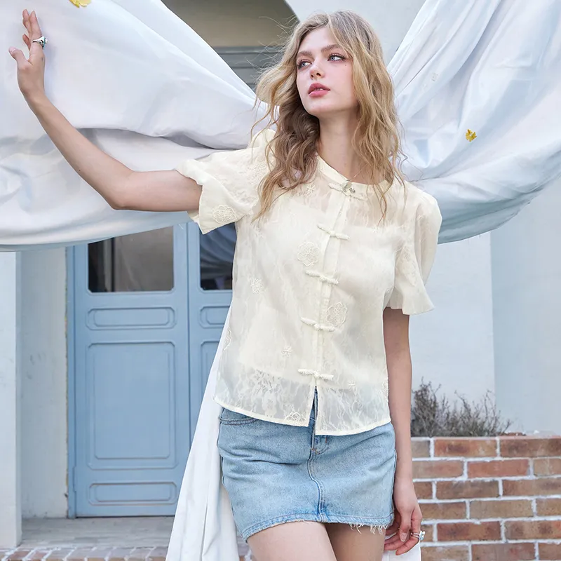 ELF SACK Shirt Women's Creamy Apricot-2
