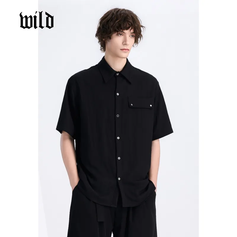 WILD LEADER Shirts Men Mysterious Black[CW51585A51]-4