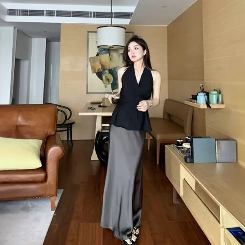 BEAUTIFUL CONFESSION Skirt Set Women's Black-3