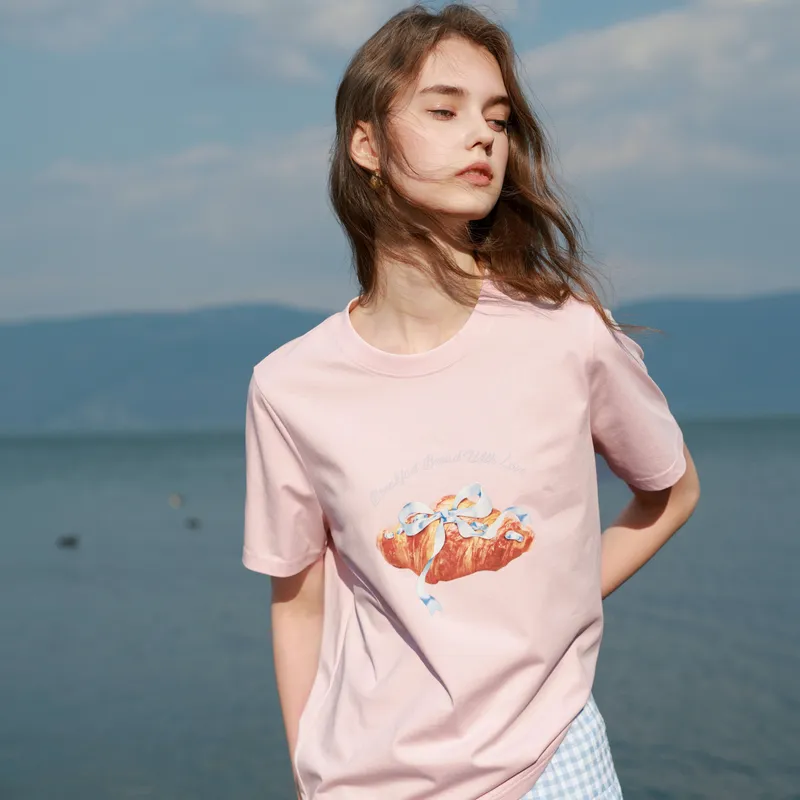 3COLOUR T Shirts Women's Light Pink-2