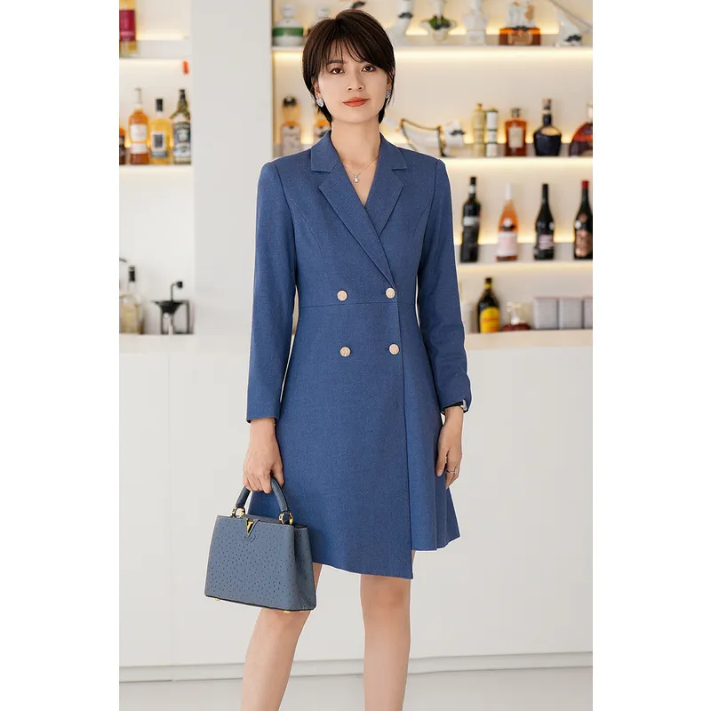 ONE SHALLOW Long Sleeved Dresses Women's Deep Orchid Blue-4