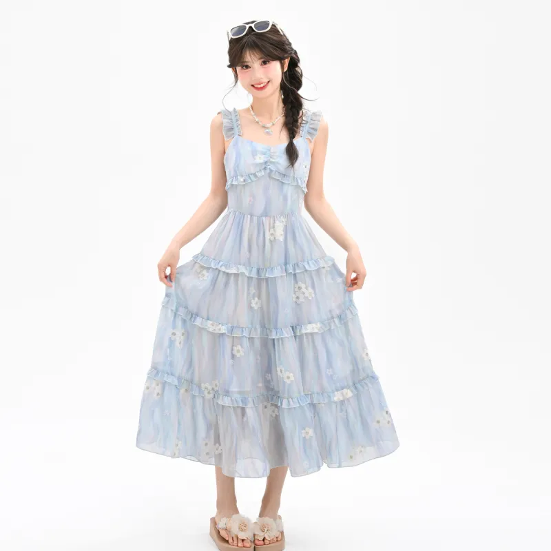 SNBL Slip Dresses Women's Blue-5