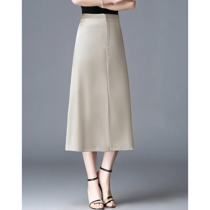 Love Elaine Casual Long Skirt Regular Women's Apricot-1