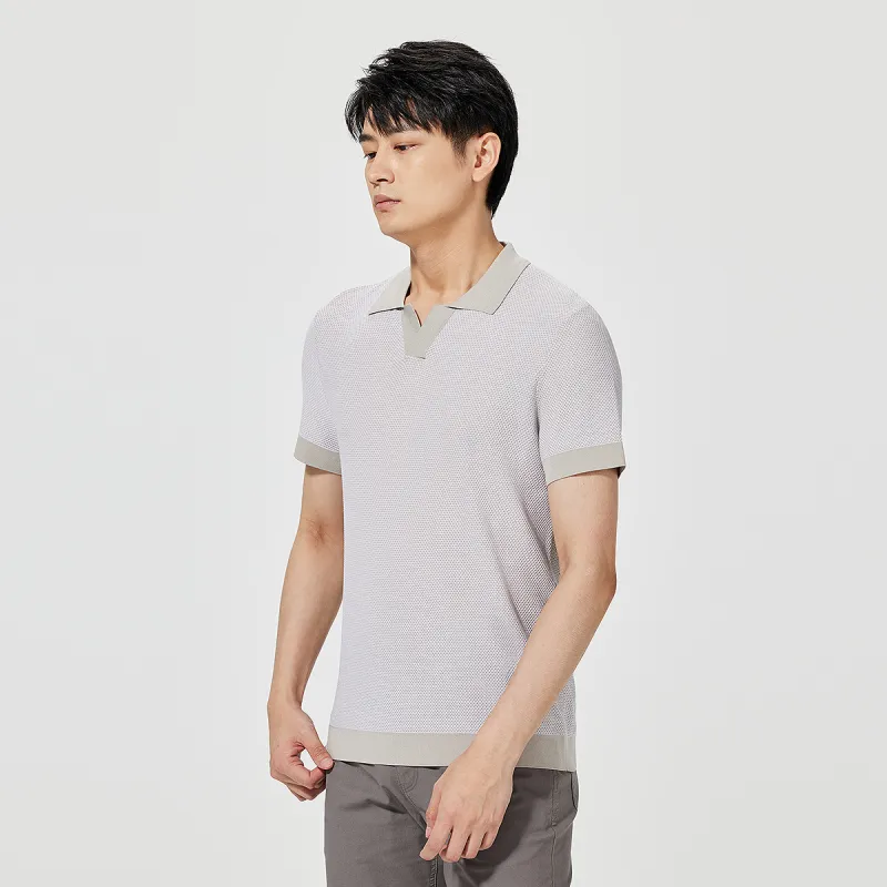 LESS IS MORE Polo Shirts Men Khaki Gray 25XTX5401S-4