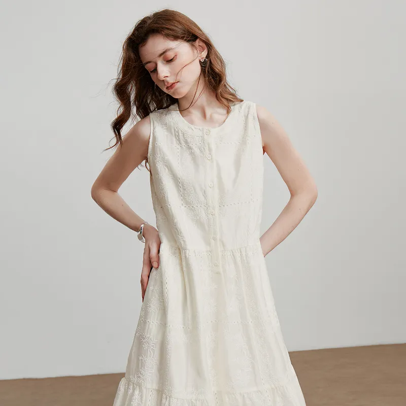 Initial Language Sleeveless Dress Women's-4