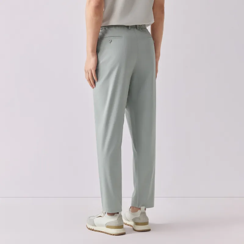 HLA Casual Pants Men's Light Green Plaid-3