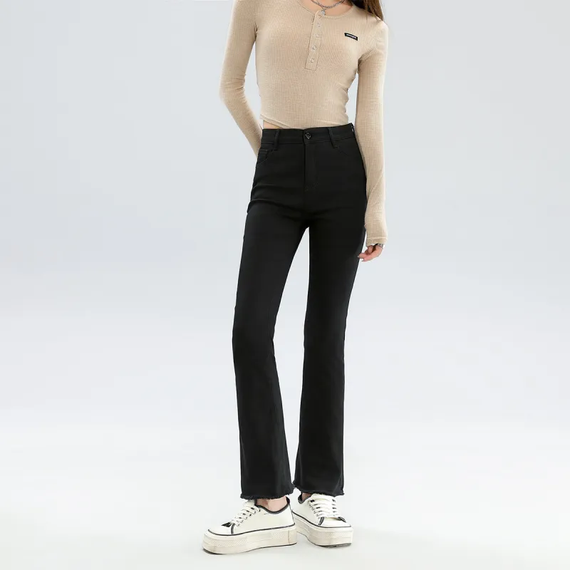 FAWENXIANGZI Jeans Women's Black-2