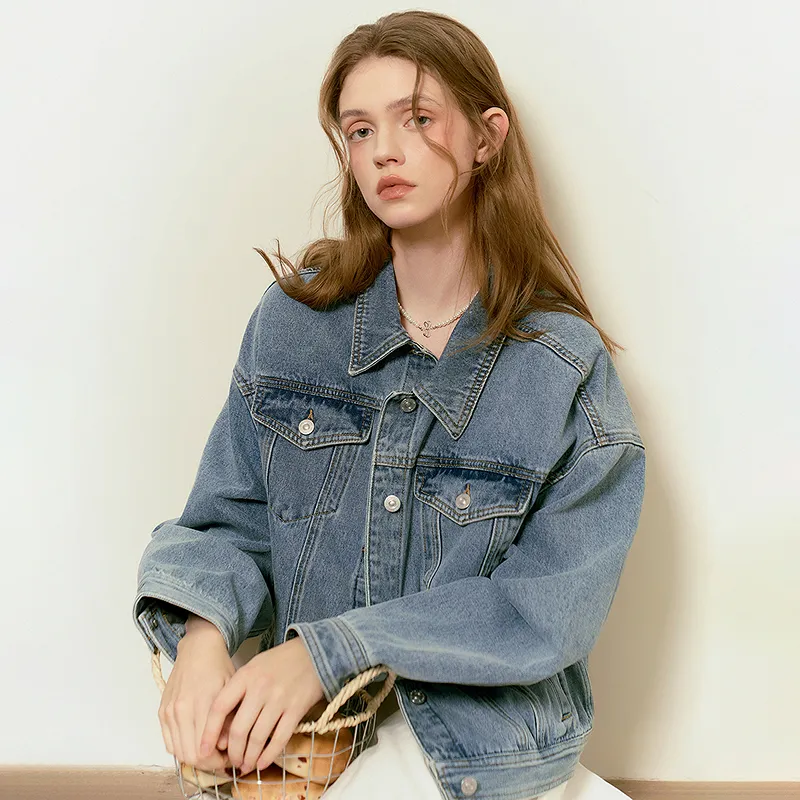 LEDIN Denim Jacket Women's Denim Medium Blue-2