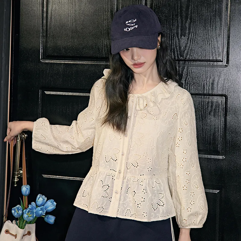 KUOSE Shirts Women's Apricot-6