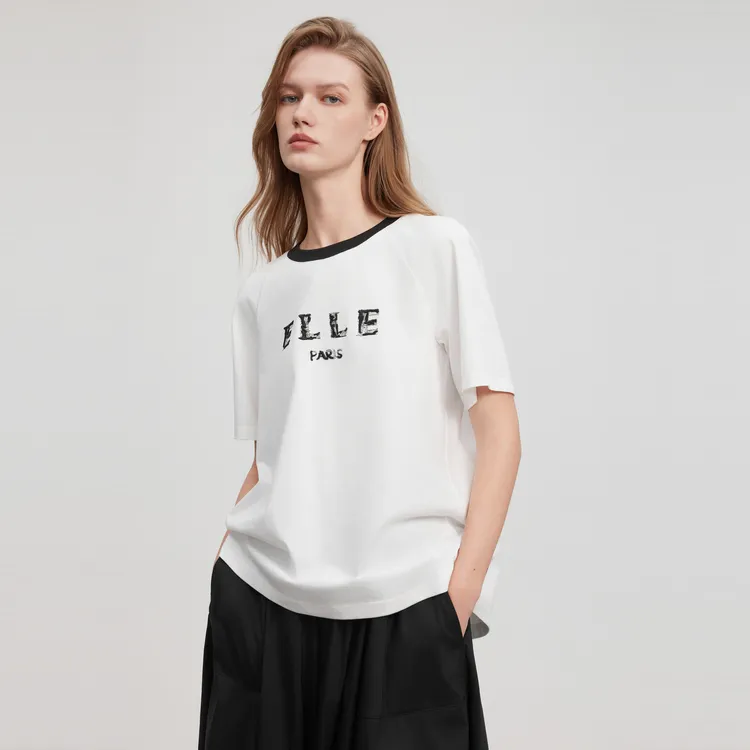 ELLE Raglan Sleeve T Shirt Women's-2