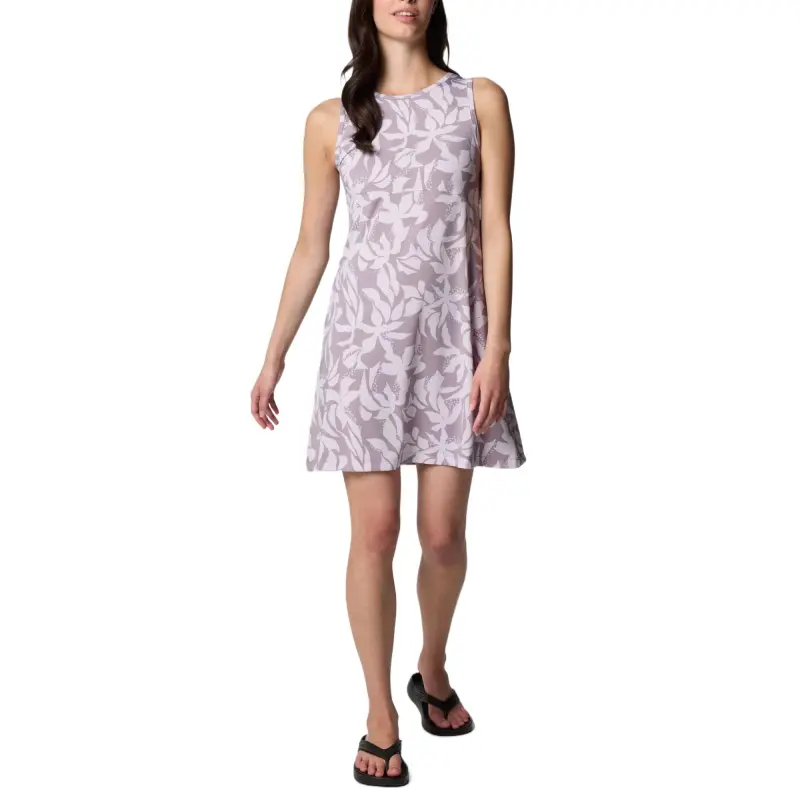 Columbia PFG Freezer Sleeveless Dress Women's Shale Purple Broadleaf-3