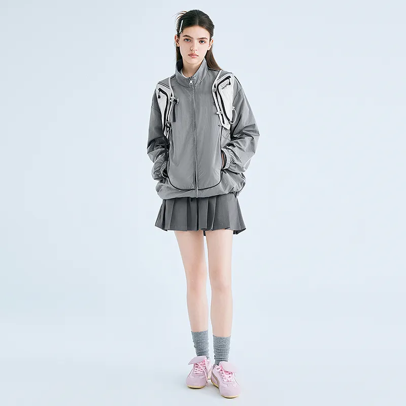 LEDIN Cropped Coat Women's Silver Candle Gray-3