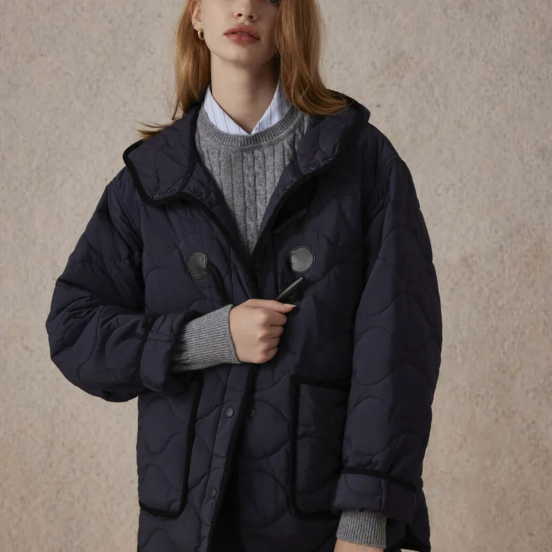 E.land Puffer Jacket Women's Navy Blue-4