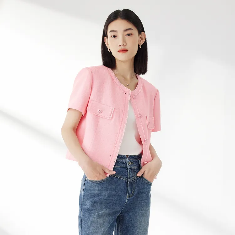 SHUIYUNJIAN Cropped Coat Women's Pink-2