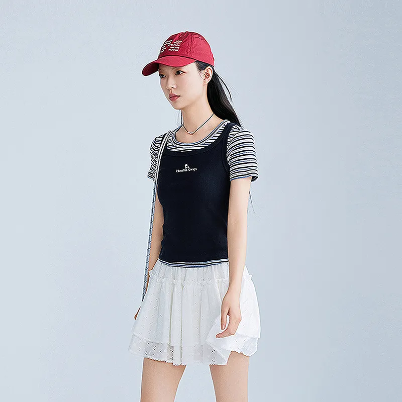 LEDIN T Shirts Women's Light Denim Blue-4